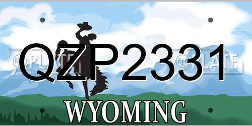 QZP2331 Wyoming License Plate