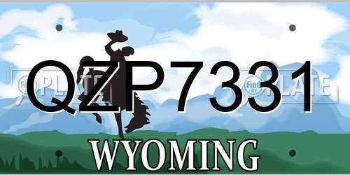 QZP7331 Wyoming License Plate