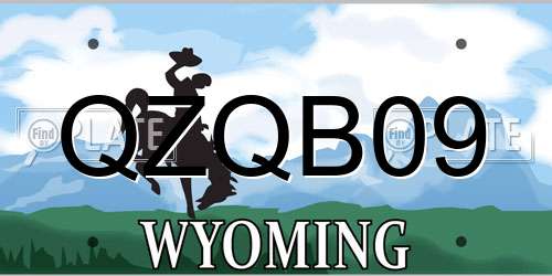 QZQB09 Wyoming License Plate