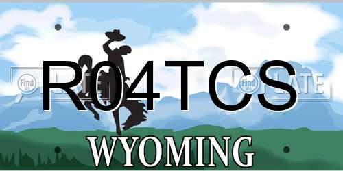 R04TCS Wyoming License Plate