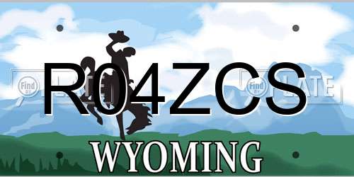 R04ZCS Wyoming License Plate