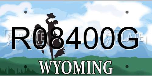 R08400G Wyoming License Plate