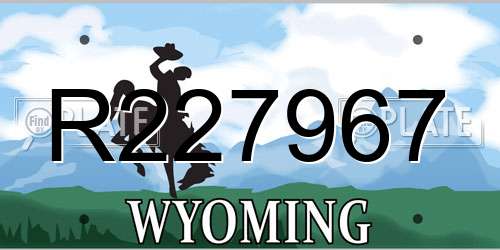 R227967 Wyoming License Plate