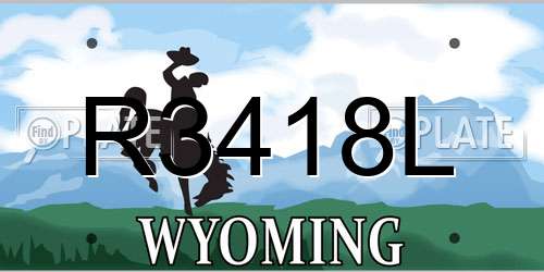 R3418L Wyoming License Plate