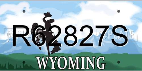R62827S Wyoming License Plate