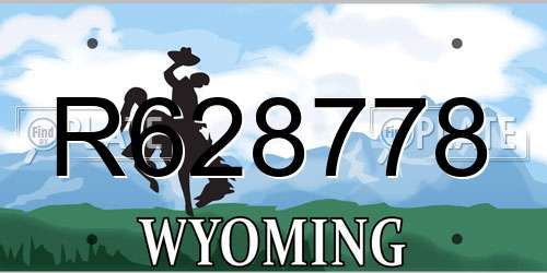 R628778 Wyoming License Plate