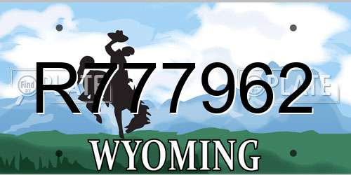 R777962 Wyoming License Plate