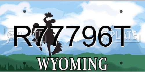 R77796T Wyoming License Plate
