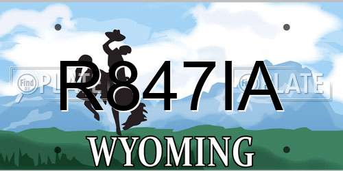R847IA Wyoming License Plate