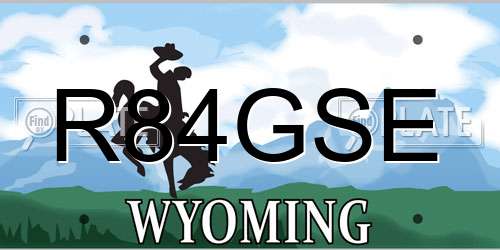 R84GSE Wyoming License Plate