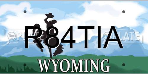 R84TIA Wyoming License Plate