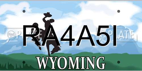 RA4A5I Wyoming License Plate