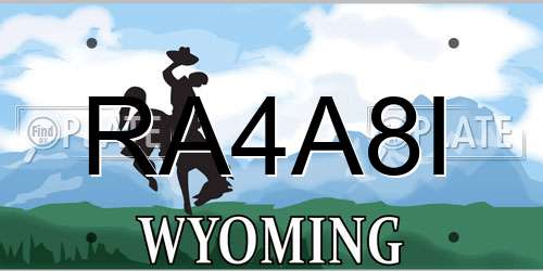 RA4A8I Wyoming License Plate