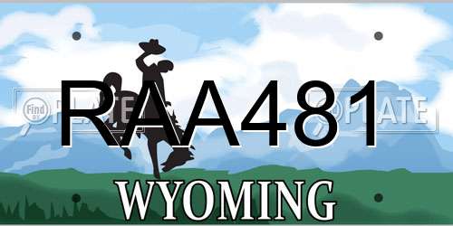 RAA481 Wyoming License Plate