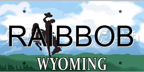 RAIBBOB Wyoming License Plate