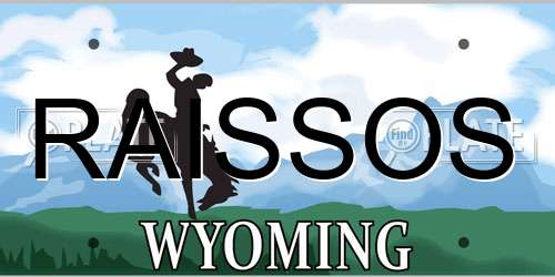 RAISSOS Wyoming License Plate