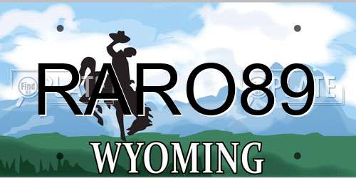 RARO89 Wyoming License Plate