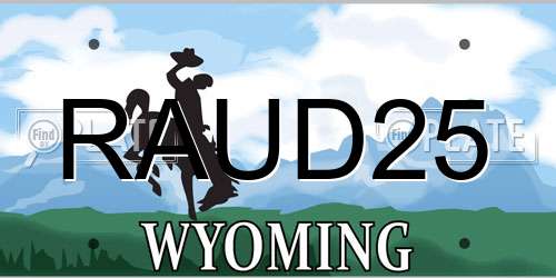 RAUD25 Wyoming License Plate