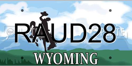 RAUD28 Wyoming License Plate