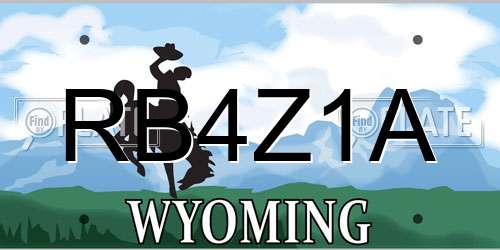 RB4Z1A Wyoming License Plate