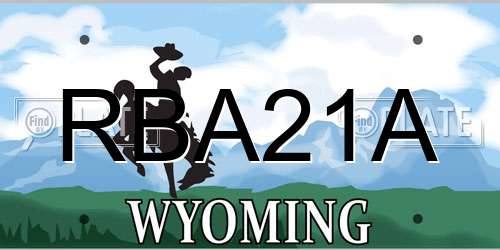 RBA21A Wyoming License Plate