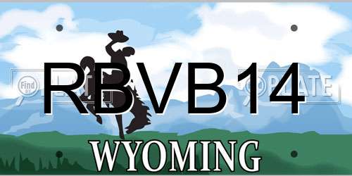 RBVB14 Wyoming License Plate
