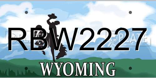 RBW2227 Wyoming License Plate