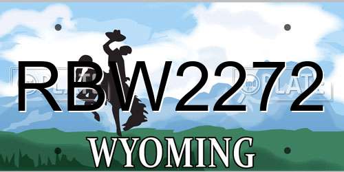 RBW2272 Wyoming License Plate