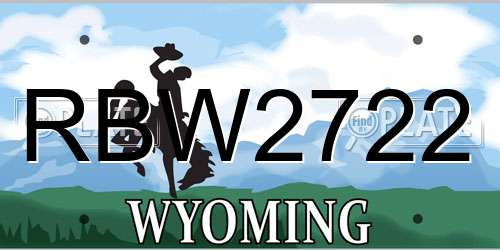 RBW2722 Wyoming License Plate