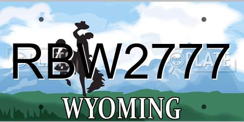RBW2777 Wyoming License Plate