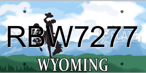 RBW7277 Wyoming License Plate