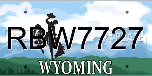 RBW7727 Wyoming License Plate