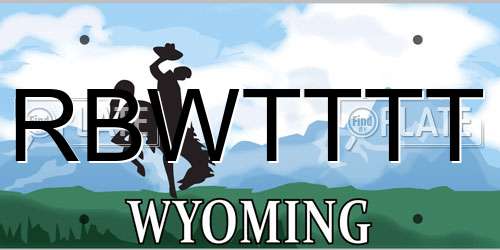 RBWTTTT Wyoming License Plate