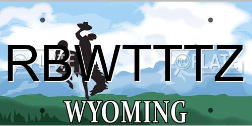 RBWTTTZ Wyoming License Plate