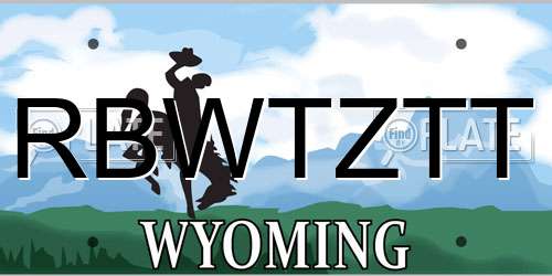 RBWTZTT Wyoming License Plate