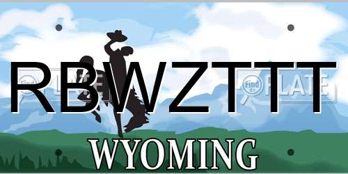 RBWZTTT Wyoming License Plate