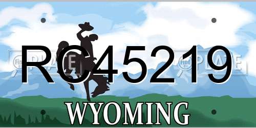 RC45219 Wyoming License Plate