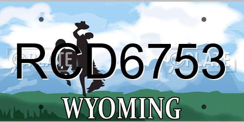 RCD6753 Wyoming License Plate