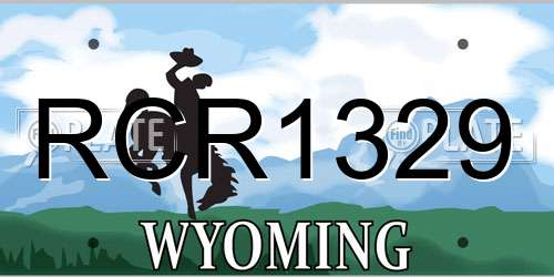 RCR1329 Wyoming License Plate
