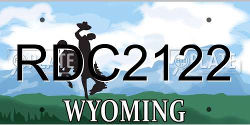 RDC2122 Wyoming License Plate