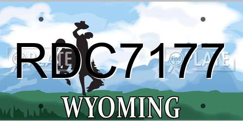 RDC7177 Wyoming License Plate