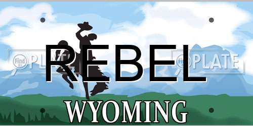 REBEL Wyoming License Plate