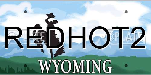 REDHOT2 Wyoming License Plate