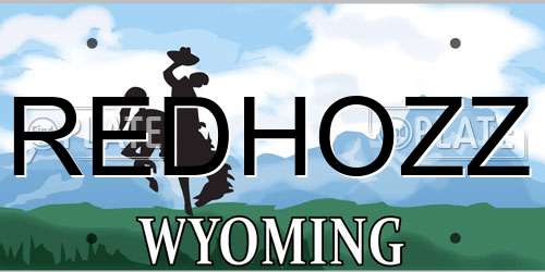 REDHOZZ Wyoming License Plate