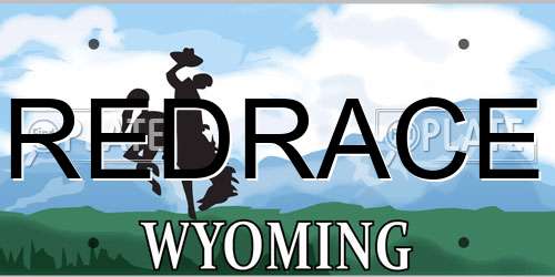 REDRACE Wyoming License Plate