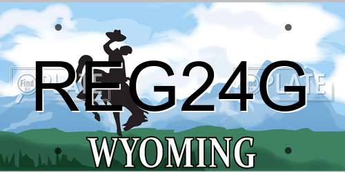 REG24G Wyoming License Plate