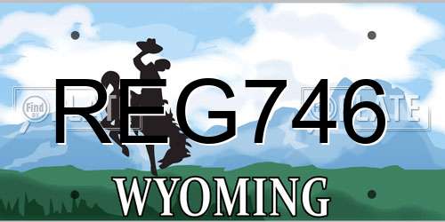 REG746 Wyoming License Plate