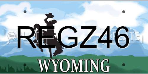 REGZ46 Wyoming License Plate
