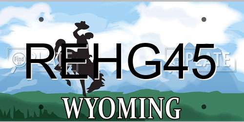 REHG45 Wyoming License Plate