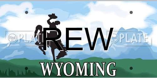 REW Wyoming License Plate